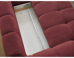 Borvörös zsenília kinyitható-tárolóhelyes sarokkanapé (jobb oldali-L alakú) Everest – Bobochic Paris