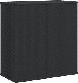 Fekete Polyrattan Kerti Párnatartó Doboz 100 X 49 X 103,5 Cm