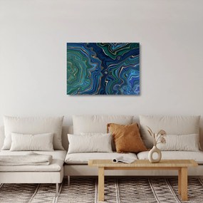 Kép - zöld-kék márvány (üvegen) (70x50 cm)