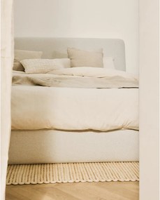 Bézs kárpitozott franciaágy ágyrács nélkül 180x200 cm Martina – Kave Home