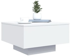 fehér dohányzóasztal LED-lámpákkal 55 x 55 x 31 cm