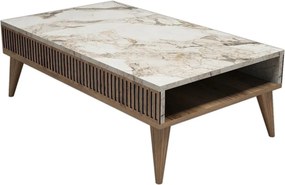 Milan - Walnut, White Marble