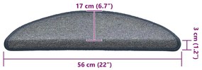 30 db világoskék és kék félkör alakú lépcsőszőnyeg 56 x 17 x 3 cm