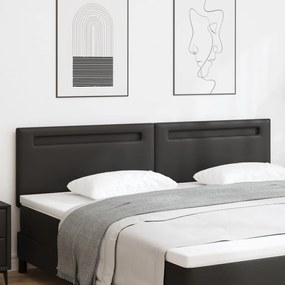 Fejtámla Egyszerű Design Fekete 200 cm Műbőr