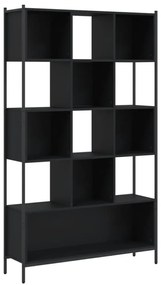 fekete szerelt fa könyvszekrény 102x28x172 cm