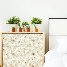 Hexoka fehér-sárga dekorációs bútortapéta - Ambiance