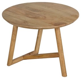 Natúr színű mangófa kerek dohányzóasztal ø 60 cm Mao – Ixia