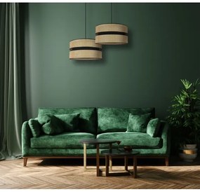 Duolla - Csillár zsinóron DUO 1xE27/15W/230V átm. 40 cm rattan/fekete