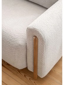 Bézs buklé kinyitható-tárolóhelyes kanapé 244 cm Arcadova – ELTAP