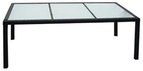 Casaria® Kerti rattan szett Berlin 1+8 - fekete