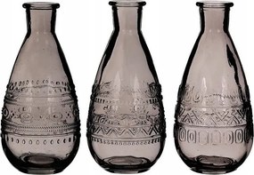 Üveg váza gyertyatartó 15,8 cm üveg szürke