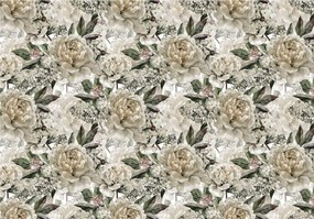 Fotótapéta Bazsarózsa és hortenzia vinil 368x254 Elegáns virágminta +ragasztó