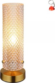 Borostyán asztali lámpa 28,5cm nappaliba Karolo 15775T Globo