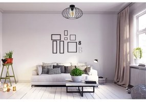 Felületre szerelhető csillár CORRINI 1xE27/60W/230V átm. 34 cm fekete/átlátszó