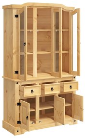 Corona barna tömör mexikói fenyő magasszekrény 112x43x196 cm