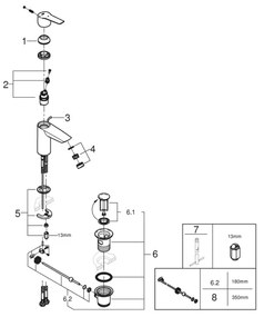 GROHE 311372432 - Mosdócsaptelep QUICKFIX START 165 mm fekete