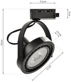 Spotlámpa sínrendszeres LUGAR 1xAR111 - GU10/25W/230V