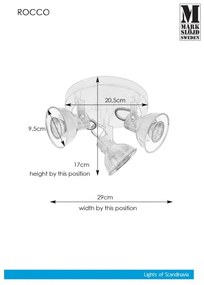 Markslöjd 107852 - Spotlámpa ROCCO 3xGU10/7W/230V