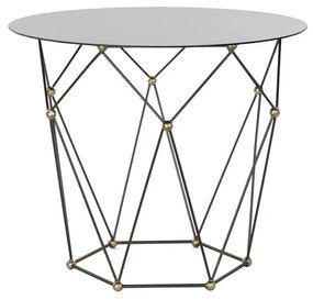 Kerek modern design kisasztal arany dekorral