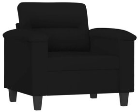 fekete mikroszálas szövet kanapéfotel 60 cm