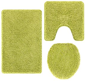 Csúszásmentes fürdőszőnyeg készlet 3 pcs Zöld 50 x 50 cm PP