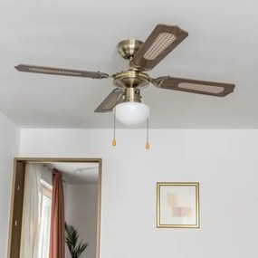 ZEVENTI - Mennyezeti ventilátor NAVAGIO 1xE27/60W/230V barna