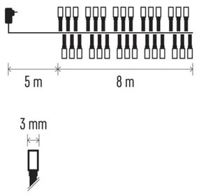 LED Karácsonyi kültéri lánc 400xLED/13m IP44 meleg fehér