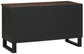 TV szekrény - 80x33.5x46 cm, tömör fa és mérnöki fa alapanyagból készült.
