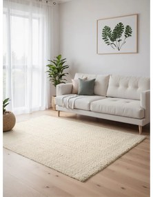Krémszínű-elefántcsont színű kézi szövésű gyapjúkeverék szőnyeg 160x230 cm Majoli – Elle Decoration