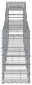 8 db íves horganyzott vas gabion kosár 400x30x60/80 cm