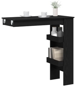 Falra szerelhető bárasztal - Fekete tölgy - 102x55x103.5 cm - Mérnöki fából készült