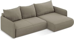 Bézs kinyitható-tárolóhelyes sarokkanapé (jobb oldali) Nanea – Makamii