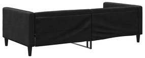 fekete szövet kanapéágy 100 x 200 cm