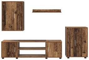 4 részes TV szekrény szett 4 pcs Öreg fa Faanyag