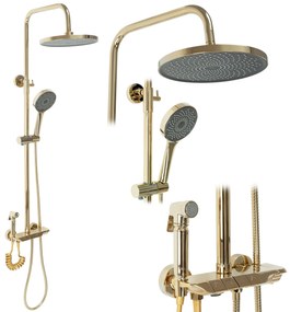 Rea Max, zuhanygarnitúra termosztatikus csapteleppel, arany matt, REA-P6617