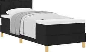 vidaXL Boxrugós ágy matracmal fejtámlával Fekete 80 x 200 cm szövet
