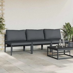 Kültéri Bútor párnával párnával 3 pcs Antracit Acél