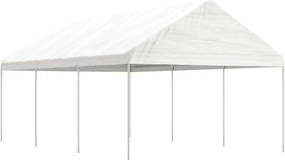 vidaXL fehér polietilén pavilon tetővel 6,69 x 4,08 x 3,22 m