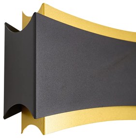 Modern fali lámpa fekete arannyal - Plats