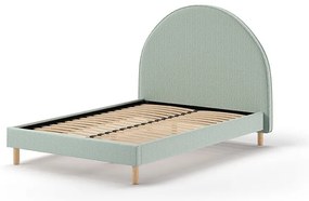 Zöld kárpitozott egyszemélyes ágy ágyráccsal 140x200 cm MOON – Vipack