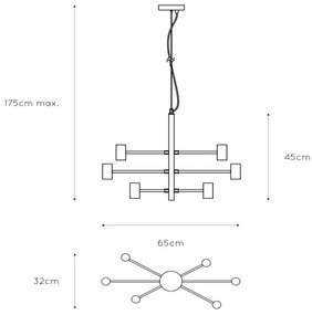 Lucide 21421/06/30 - Csillár zsinóron LEANNE 6xE27/60W/230V
