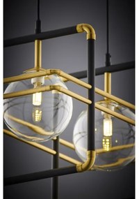 Jupiter 2029 - Csillár zsinóron FIORI 2xG9/10W/230V fekete/arany/átlátszó