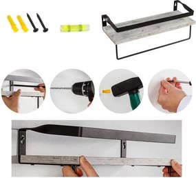 STILISTA Fali polc Volato Duo 2 db 40 cm barna