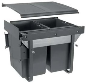 Hulladékgyűjtő GTV Practi Eco 450, szelektív, frontkihúzású, lágy záródás, 2*20 L edénnyel, fedéllel