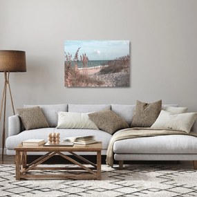 Üveg kép - Rózsaszín strand (70x50 cm)