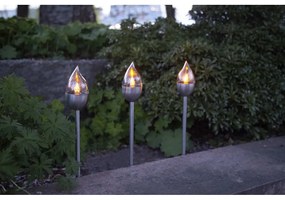 Napelemes LED talajba szúrható kültéri lámpa szett 3 db-os (magasság 40 cm) Olympus – Star Trading