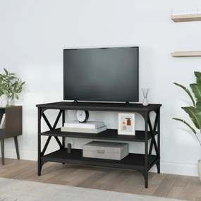 fekete szerelt fa TV-szekrény 80x40x50 cm