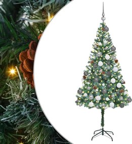 vidaXL Mű karácsonyfa 300 LED-del állvánnyal Zöld 180 cm PVC és Acél