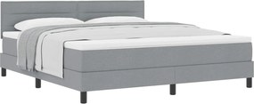 vidaXL Boxrugós ágy matracmal Világosszürke 180 x 200 cm szövet