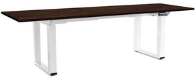 OfficeTech Strong állítható magasságú asztal 240 x 80 cm, fehér alap, wenge